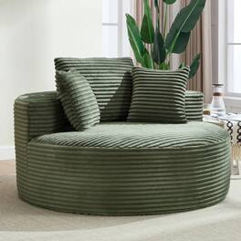 Boyel Living - Green Round Sectional Sofa Couches Bed with Memory Foam and three pillows for Living Room - Green