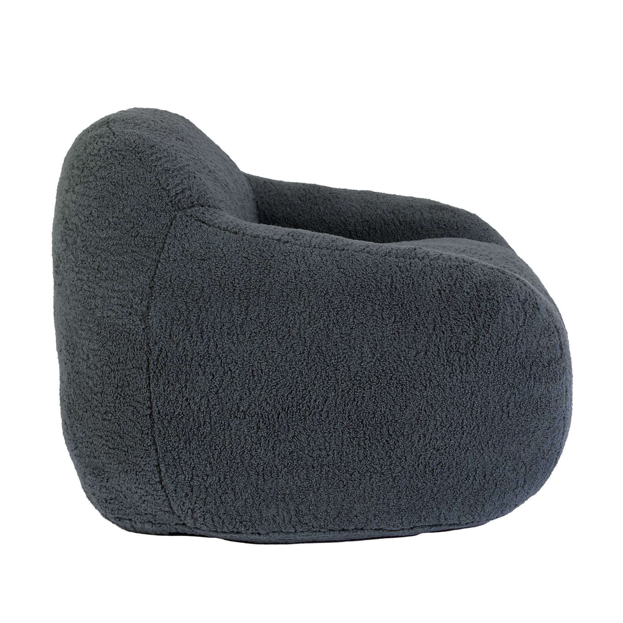 Alt View 6. GOODSILO - Giant Memory Foam Filled Bean Bag Sofa with Armrests for Adults, Spacious Faux Fur Lounger for Living Room and Bedroom - Dark Gray.
