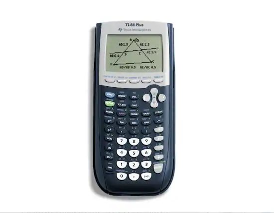 TI-84 Plus
TEXAS INSTRUMENTS
AD2.9
AB6.1
AC5.4
AE2.5
AD/AB 0.5
AE/AC 0.5
STAT PLOT
F1 LIST
F2 FORMAT
F3 CALC
F4 TABLE
F5 GRAPH
F6 WINDOW
TRACE
QUIT
INS
ZOOM
MODE
DEL
ALOCK
LINK
LIST
ALPHA
X,T,θ,n
STAT
TEST
ANGLE
DRAW
MATH
APPS
PRGM
MATRIX
D
SIN⁻¹
COS⁻¹
TAN⁻¹
x⁻¹
SIN
COS
TAN
x²
10ˣ
LOG
LN
RCL
STO
OFF
ON
CATALOG
CLEAR
VARS
T
M
TAN
G
TAN⁻¹
L1
L2
L3
L4
T
LS
U
LN
REL
K
4
5
STO
1
T
12
2
OFF
1
2
ON
CATALOG
J
1
0