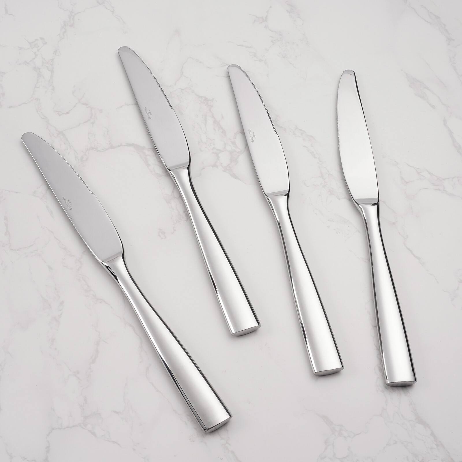 Back. Hansmart - BARENTHAL Premium 4-Piece Stainless Steel Cutlery Set, Ergonomic Design, Dishwasher Safe, Rust Resistant, Mirror Finish - 4 piece Dinner knife.