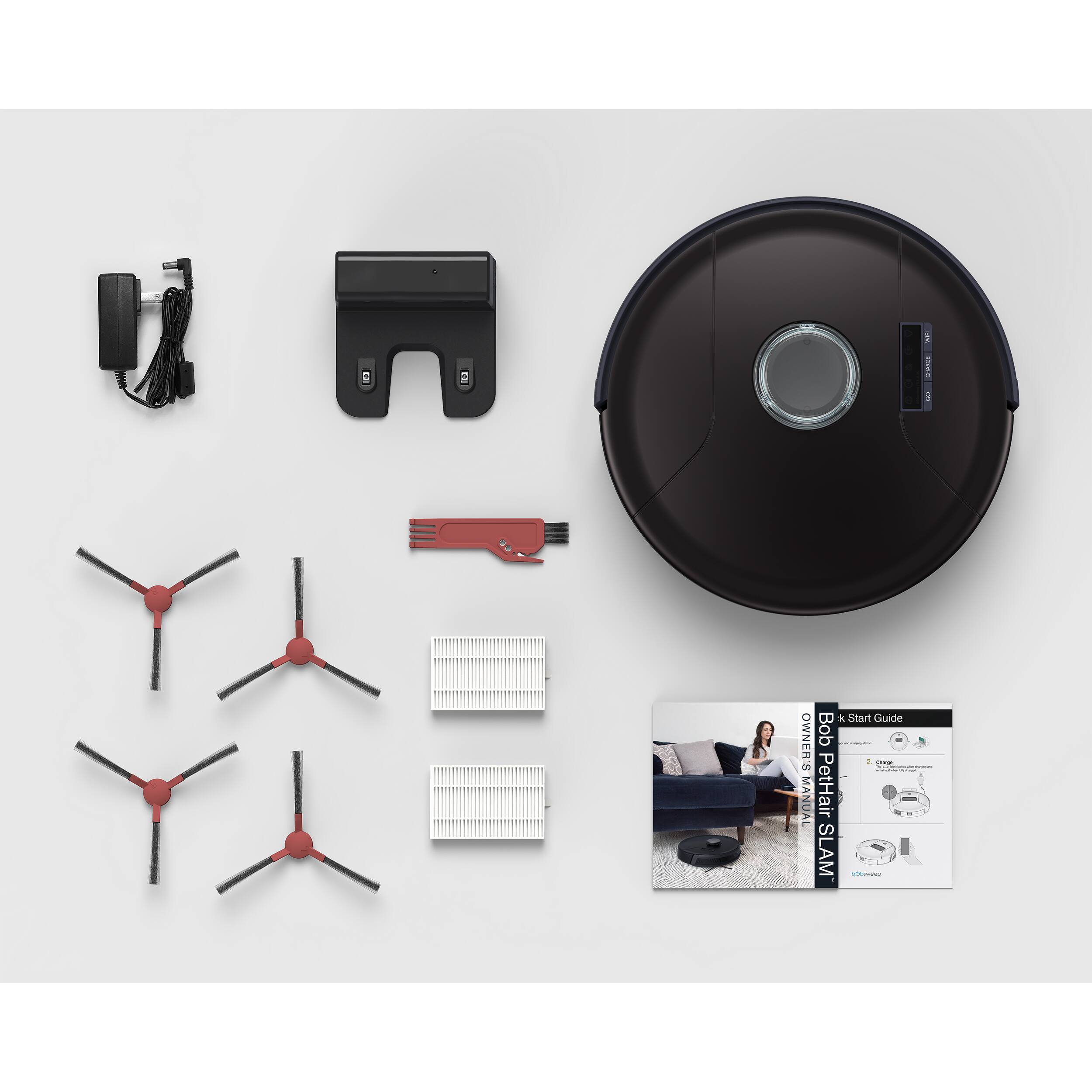 Alt View 14. bObsweep - PetHair SLAM Wi-Fi Connected Robot Vacuum Cleaner - Midnight.