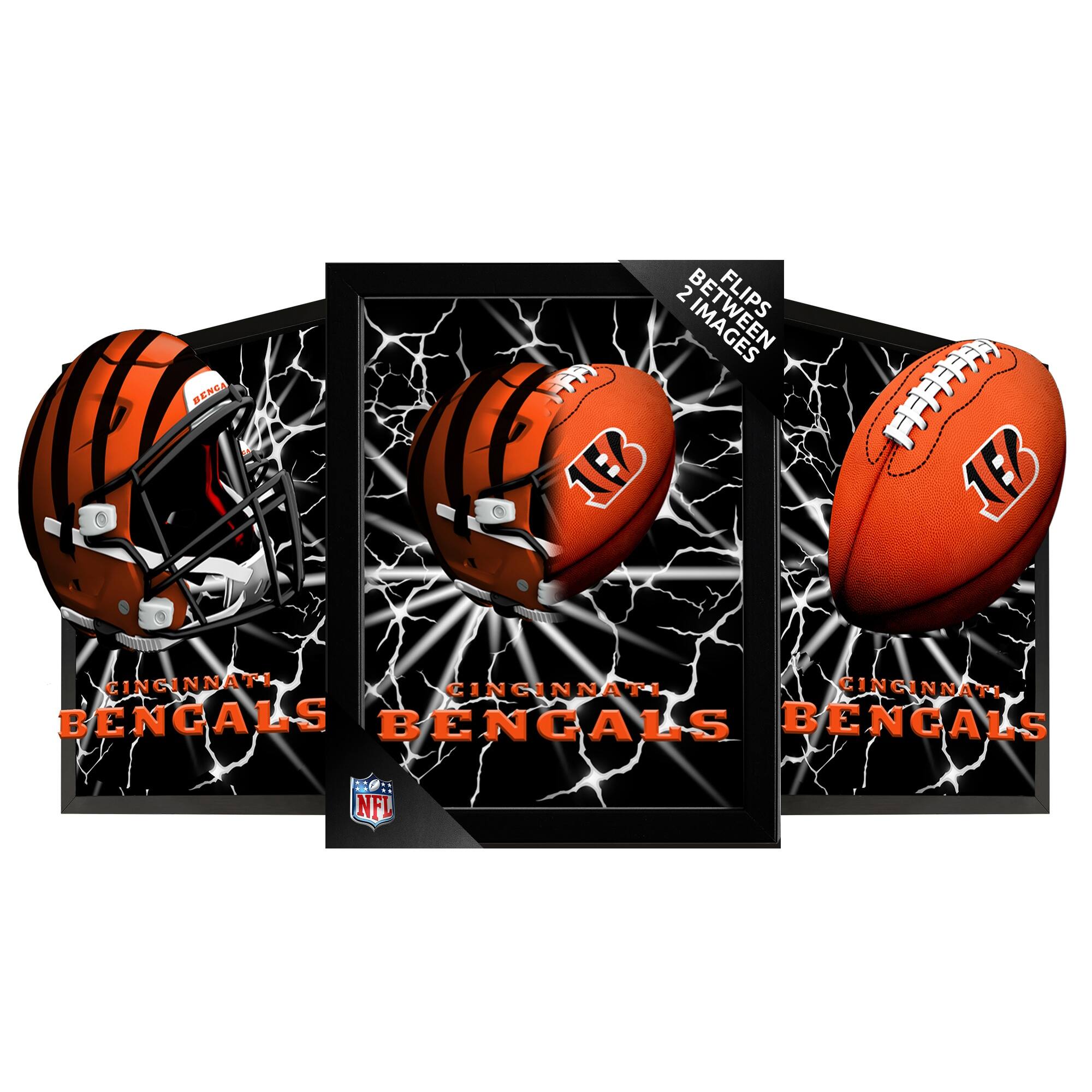 Sporticulture - Cincinnati Bengals 14" x 18" Framed 3D Lenticular Art - Orange