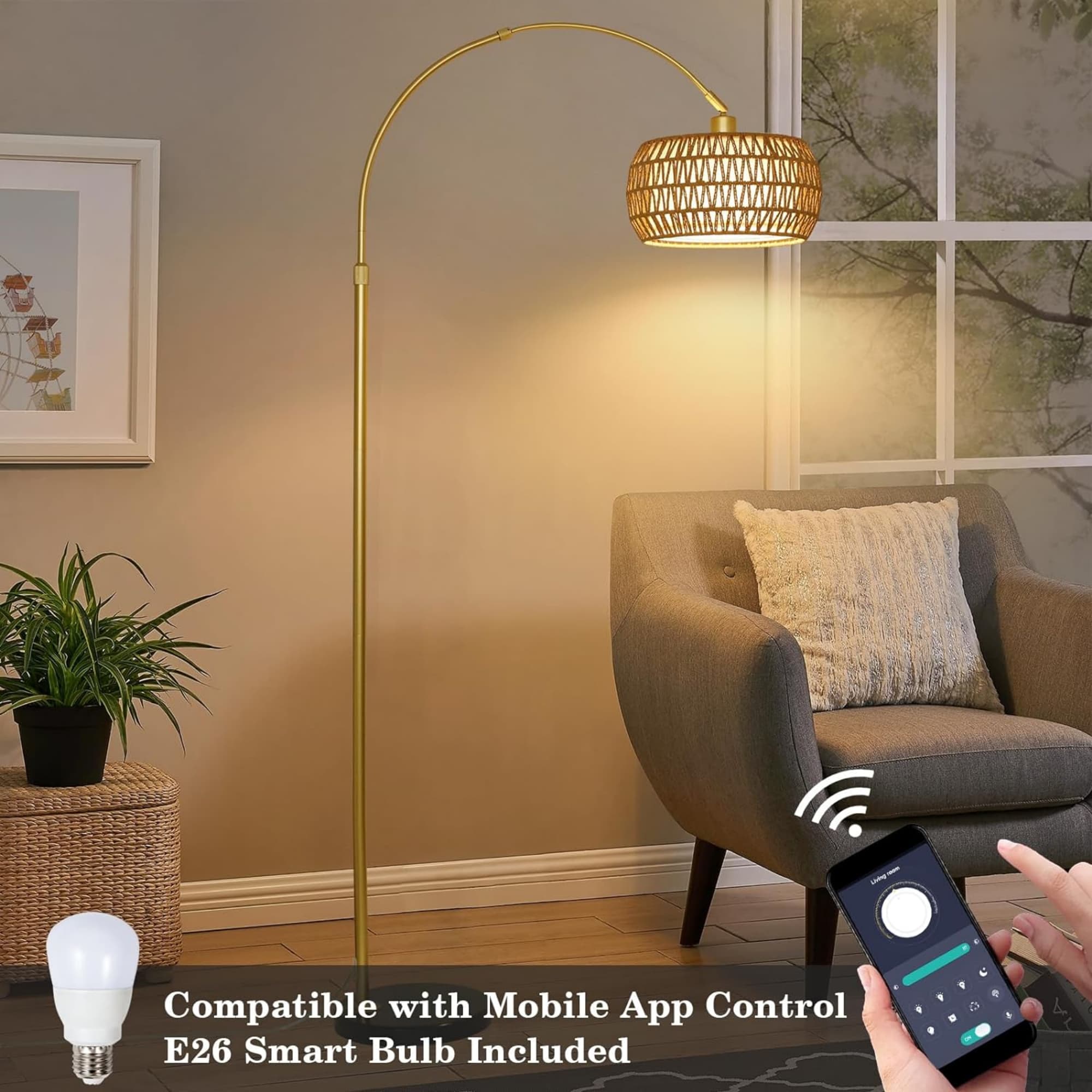 Compatible with Mobile App Control  
E26 Smart Bulb Included