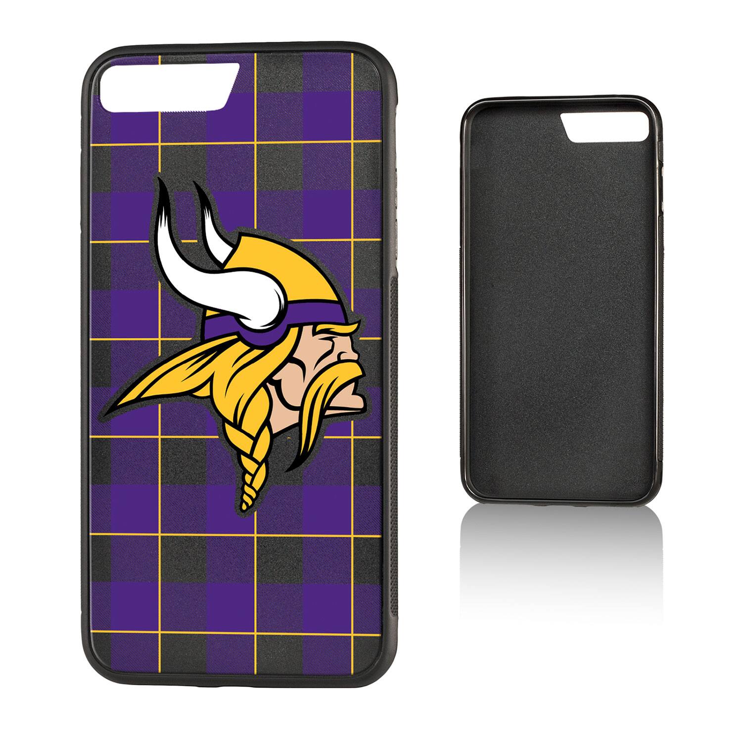 Alt View 3. Keyscaper - Minnesota Vikings iPhone Plaid Design Bump Case - X/Xs - Multicolor.