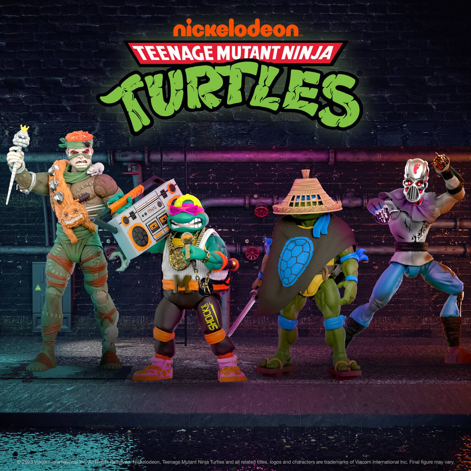 Nickelodeon Teenage Mutant Ninja Turtles. 2404 THN. In shocke c d0a3 Viacor gler stamazinal na I AT Afaa -e + otelodeon Teenage Mutant Ninja Turtles and a related ties logos and characters are trademarks of Viacom International Inc. Final figure may vary.