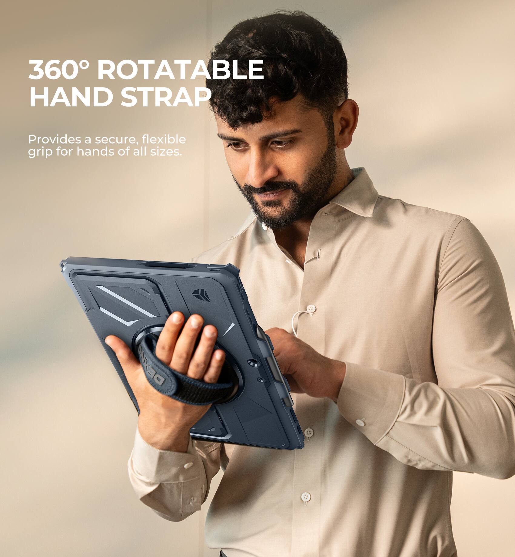 360° ROTATABLE HAND STRAP  
Provides a secure, flexible grip for hands of all sizes.
