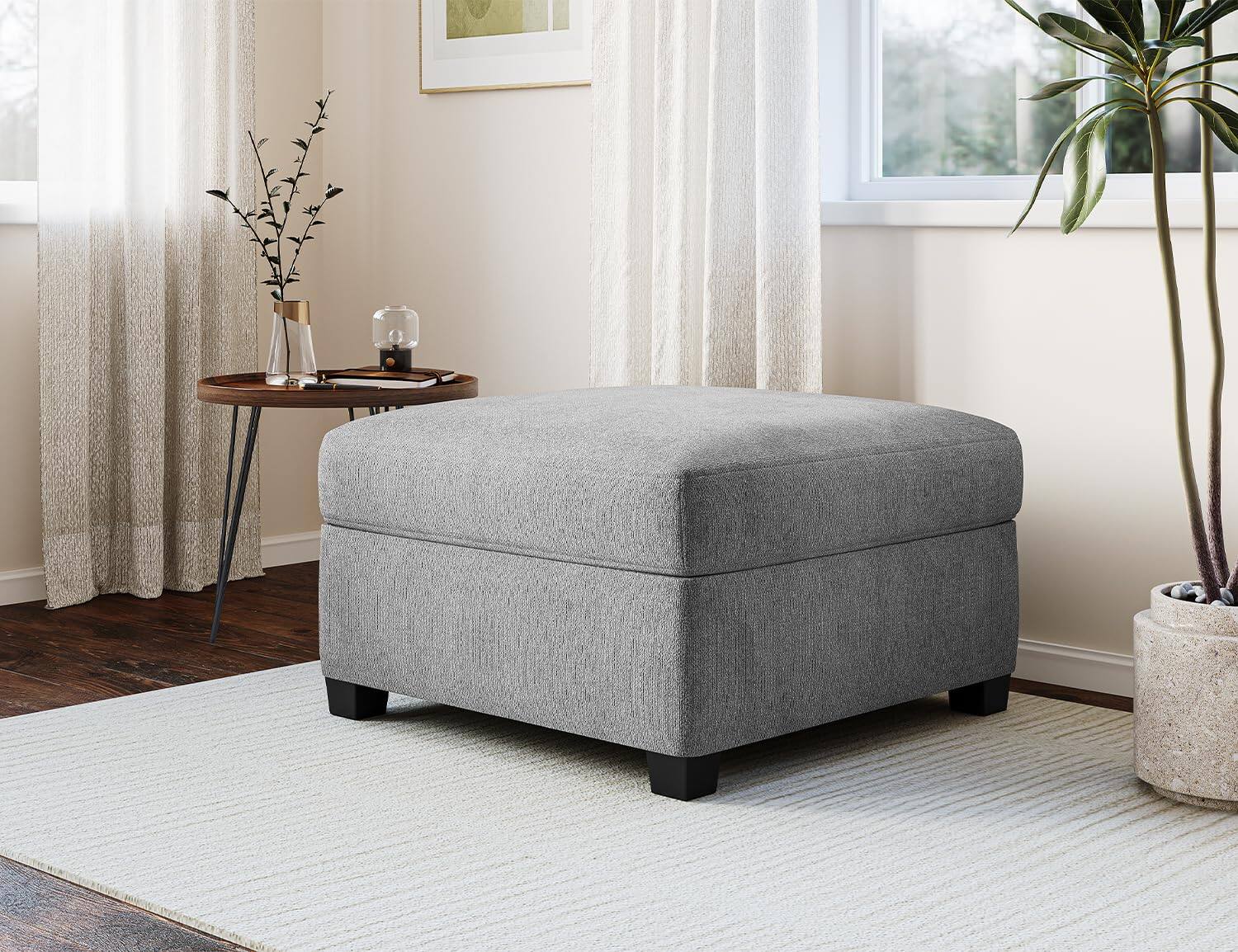 Alt View 5. Acekool - Convertible Sectional Sofa Couch, L-Shaped Couch with Reversible Storage Seat & Storage Ottaman - Grey.