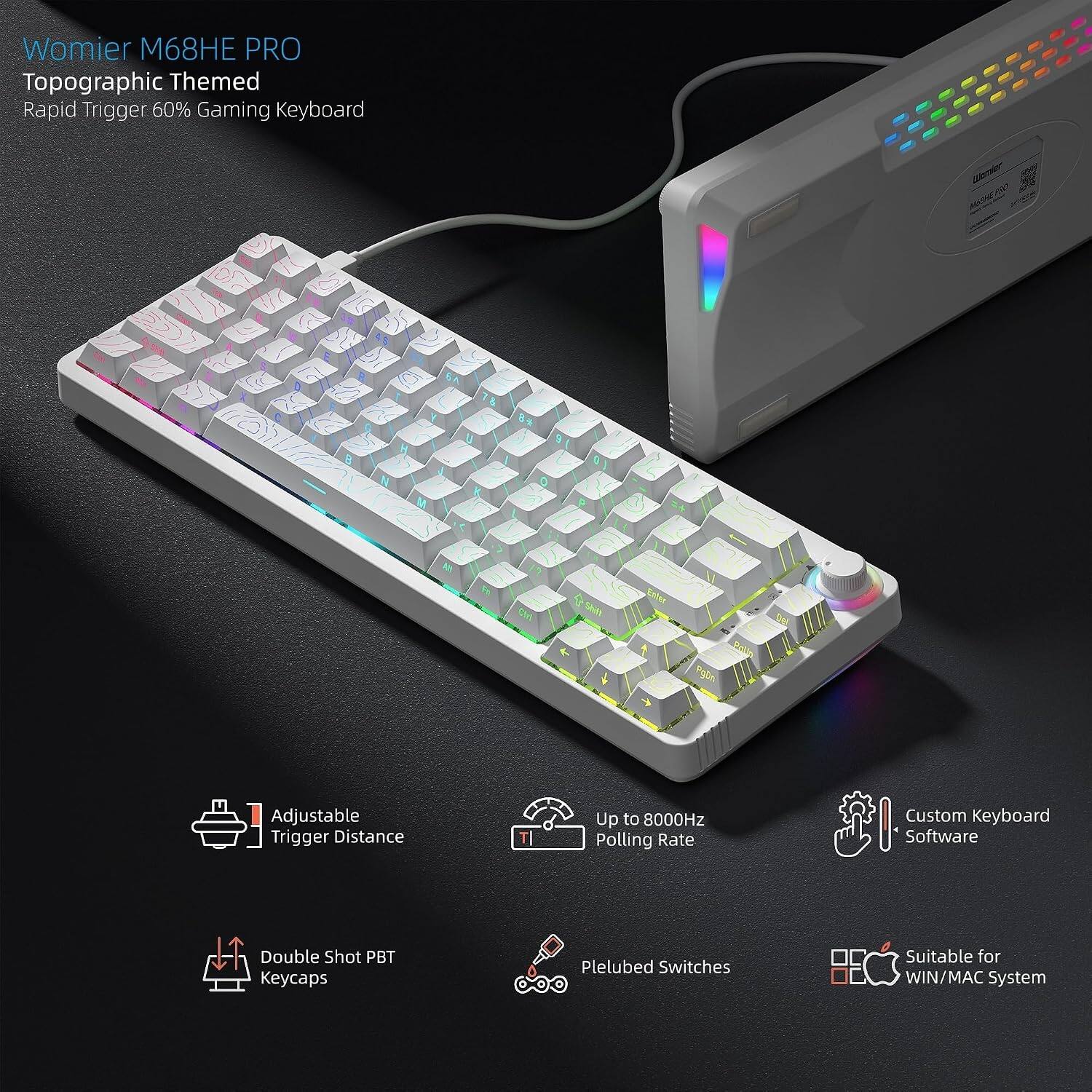 Womier M68HE Pro Rapid Trigger Mechanical Keyboard, 65% Magnetic