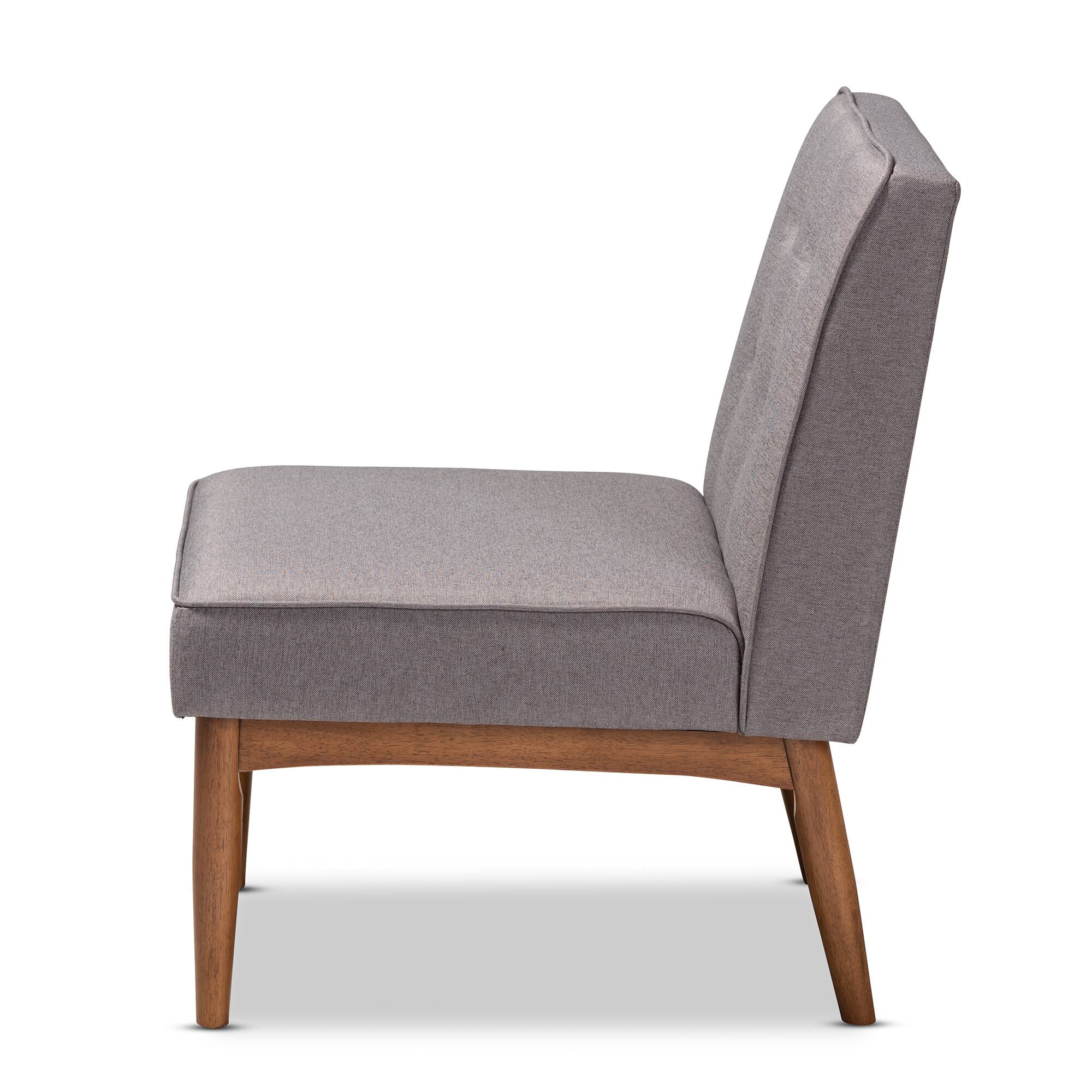 Left. Baxton Studio - Arvid Mid-Century Modern Fabric Upholstered Wood Dining Chair - Gray.