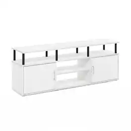 Furinno - Jensen TV Stand for TV up to 70 Inch - Solid White/Black