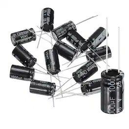 Unique Bargains - 1000uF 25V 10x17mm Electrolytic Capacitor, 105C High Temp Radial Leads, for TVs/LCDs/VCD, 12pcs - Black