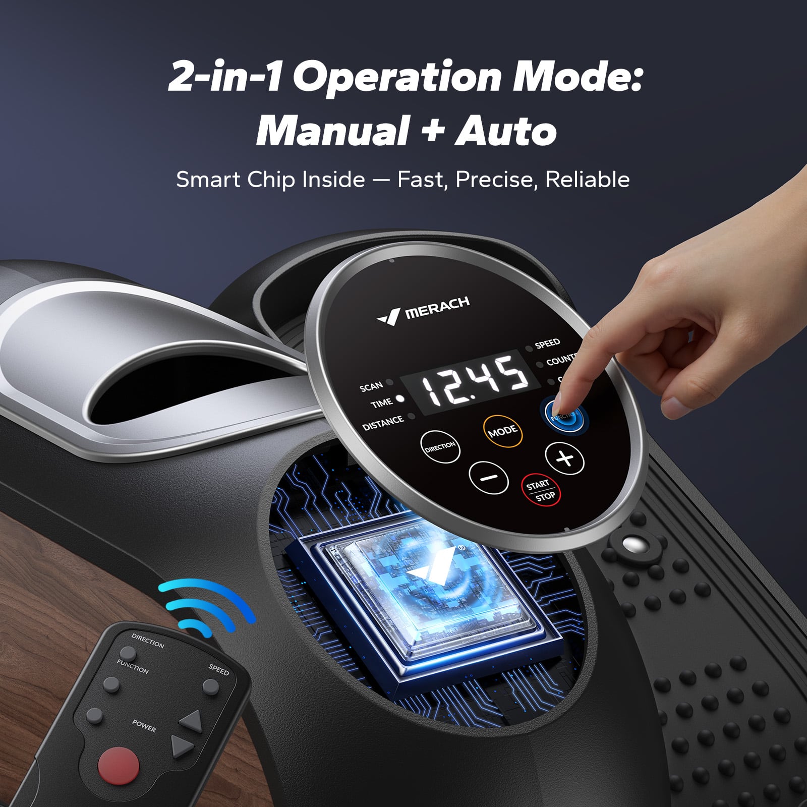 Alt View 2. MERACH - MERACH E32 Under Desk Elliptical Machine Leg Exerciser Home Non-Slip Pad 12 level - Black.