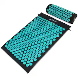 ProsourceFit - Acupressure Mat and Pillow Set - Black/Aqua