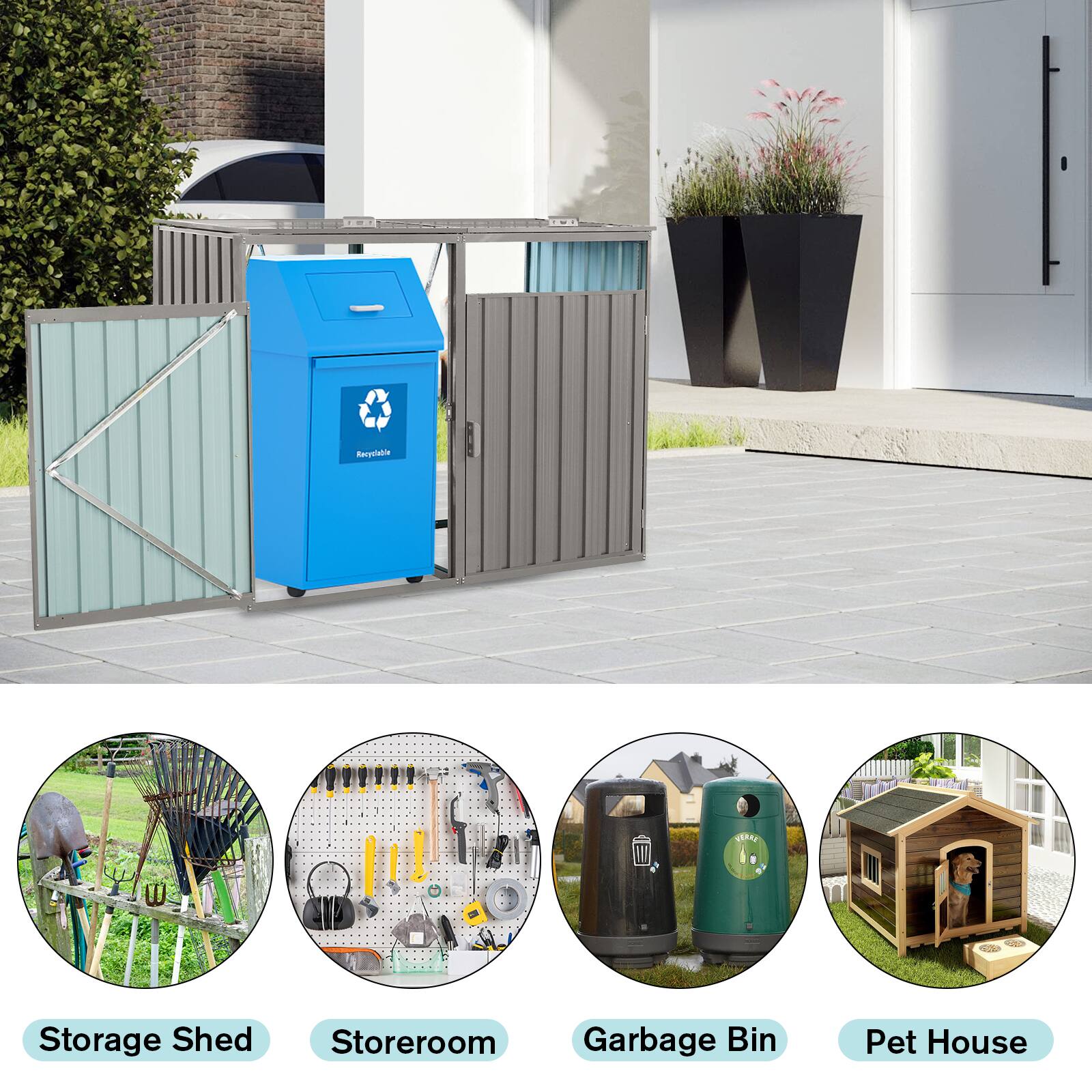 Racyelare OAL Storage Shed Storeroom Garbage Bin Pet House