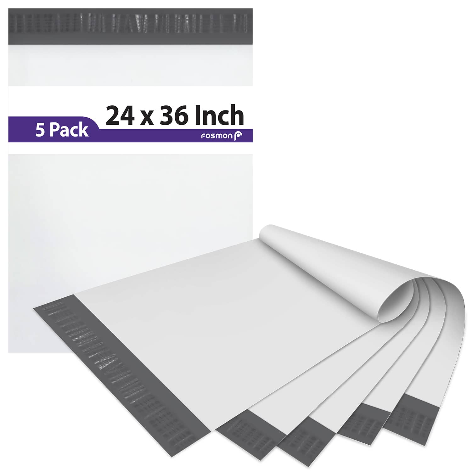 "Fosmon - 24"" x 36"", Large Self-Seal Tear-Proof Polyethylene Mailers - 5 Pack - Silver" price history on PriceWatchPro