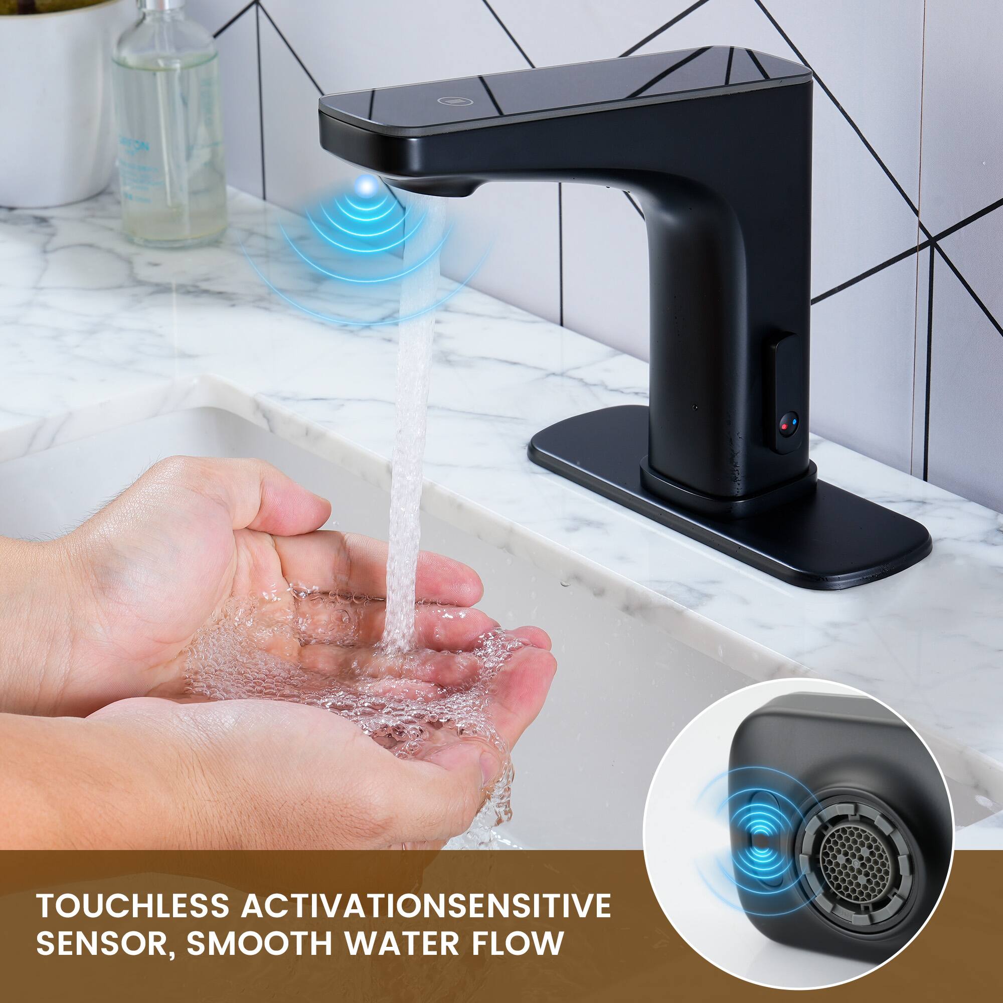 TOUCHLESS ACTIVATION SENSITIVE SENSOR, SMOOTH WATER FLOW