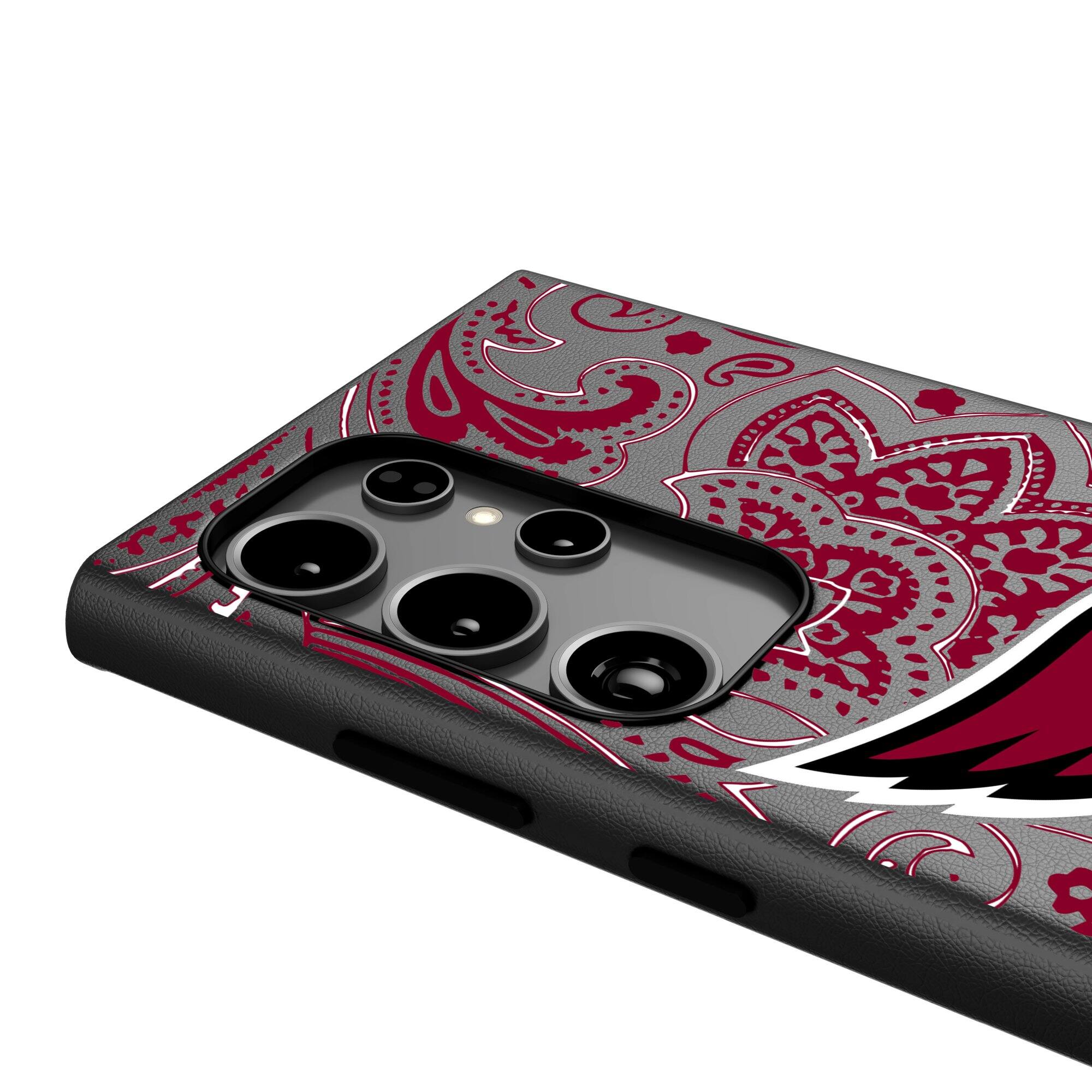 Alt View 3. Keyscaper - Arizona Cardinals Paisley Galaxy Magnetic Bump Case - S24 - Black.