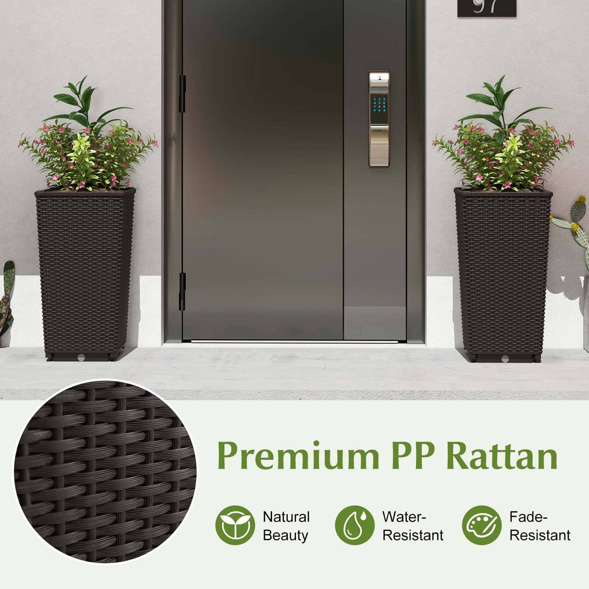 The text on the image reads: "Premium PP Rattan Natural Beauty Water-Resistant Fade-Resistant."