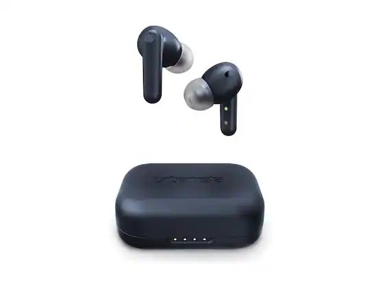 Front. Urbanista - Urbanista London Active Noise Cancelling Wireless Charging I Color: Dark Sapphire Earbuds - Dark Sapphire.