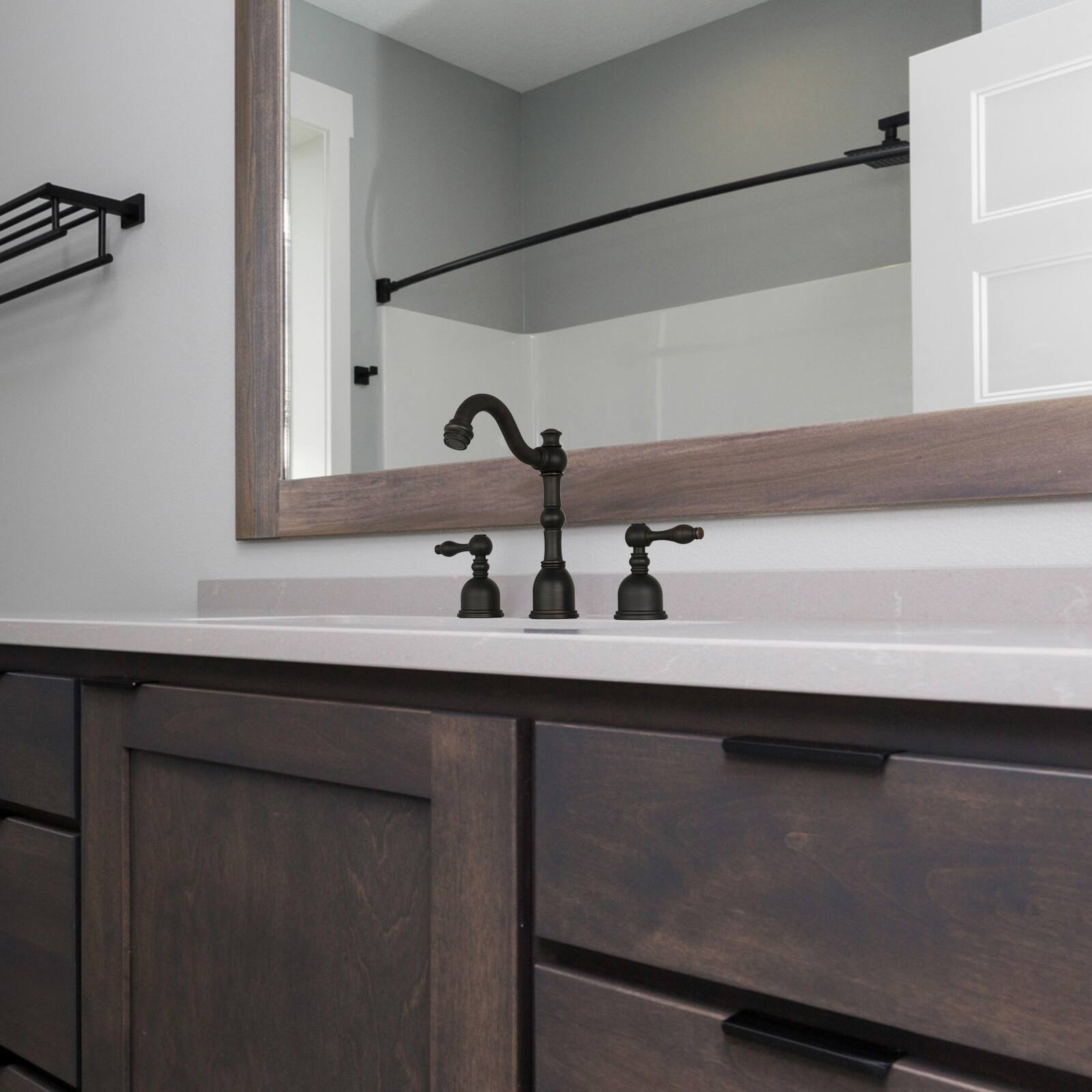 Alt View 6. Akicon - Akicon 8 inch Two-Handles Widespread Bathroom Sink Faucet in Oil Rubbed Bronze - Oil Rubbed Bronze.