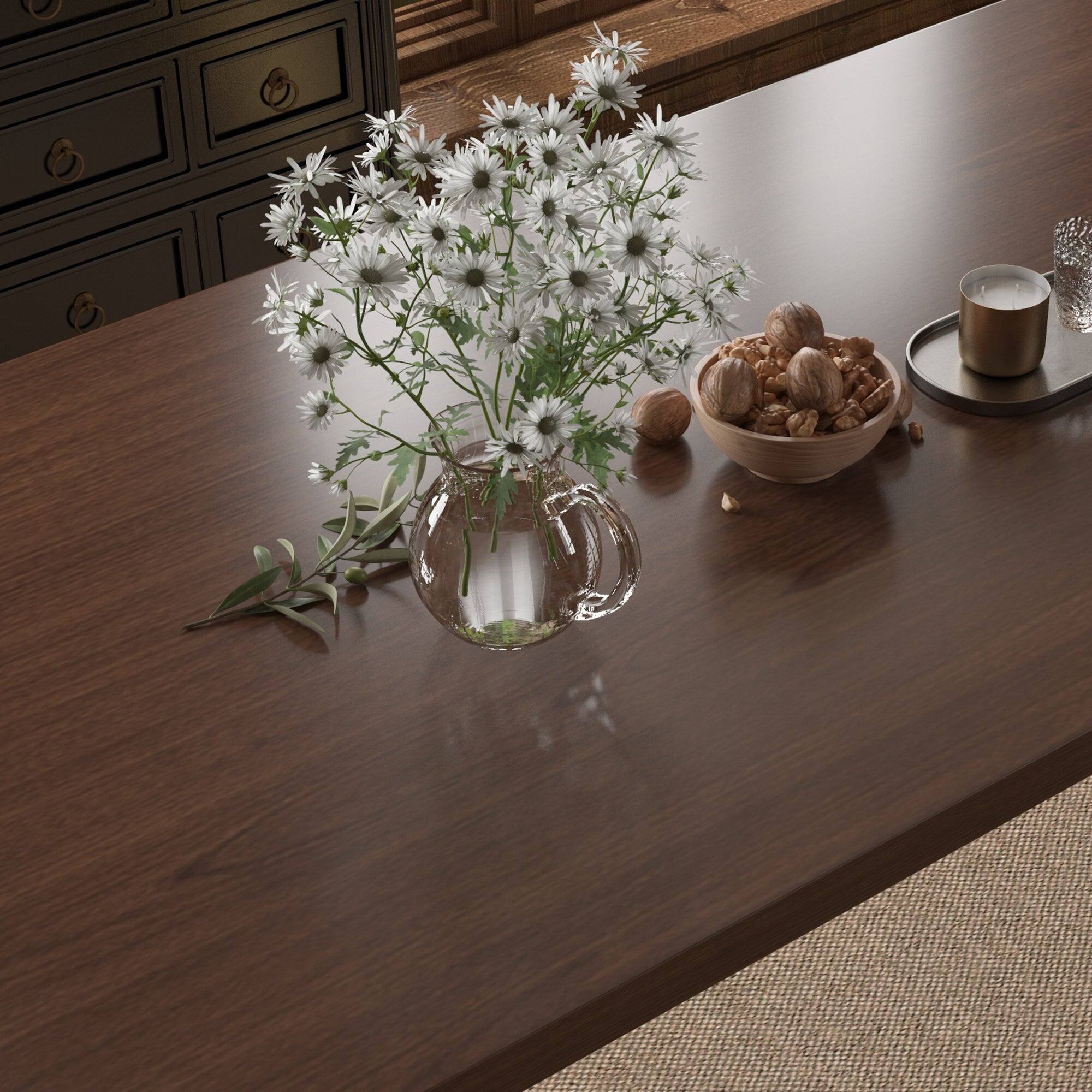 Alt View 8. Boyel Living - Brown Walnut Wood 70.87 Inch Cross Legs Dining Table Seats 6 Modern Rectangular Table - Brown.