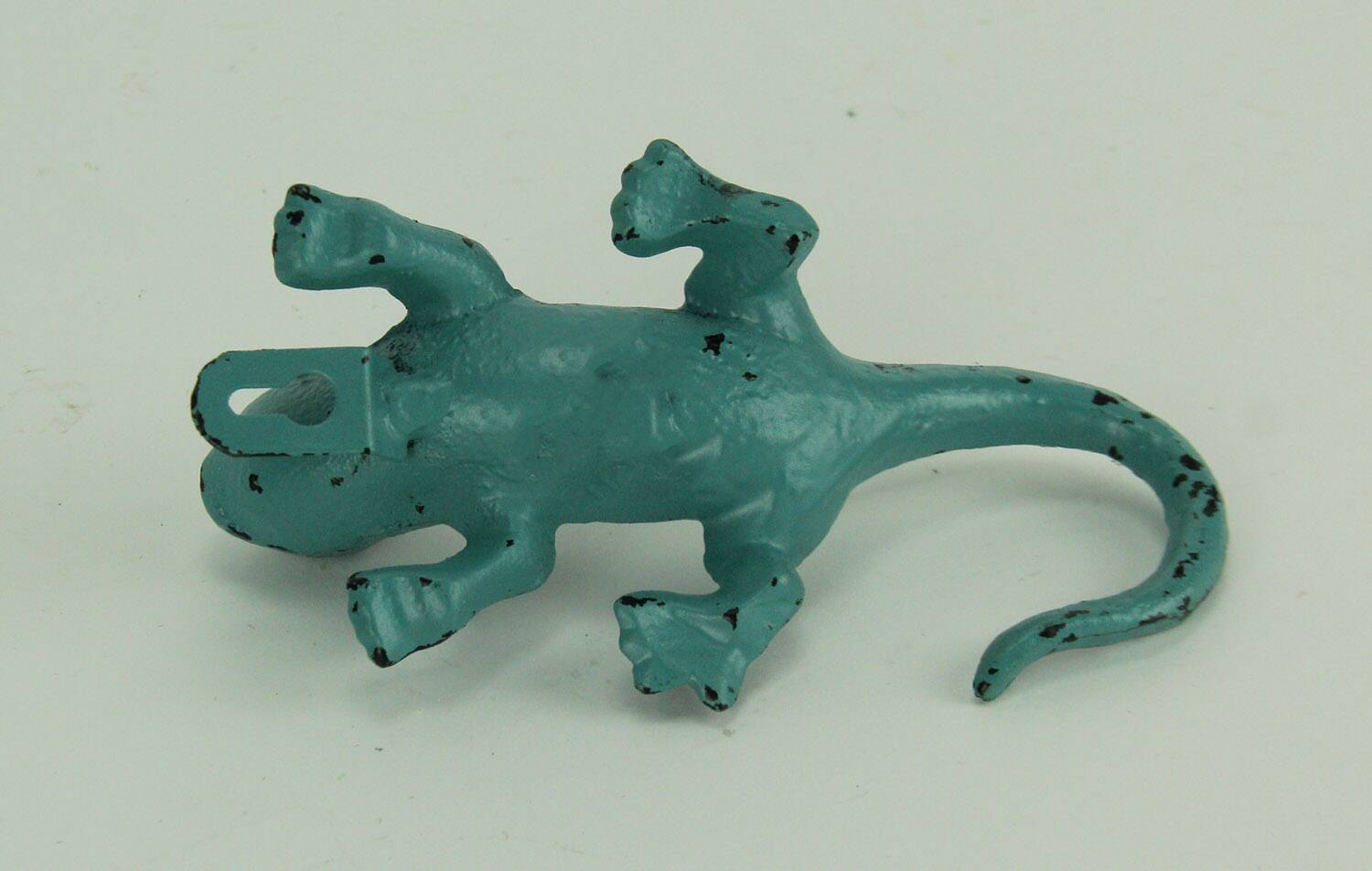 Alt View 3. SPI Home - Distressed Green Metal Lizard Wall Hooks Set of 6 - Green.