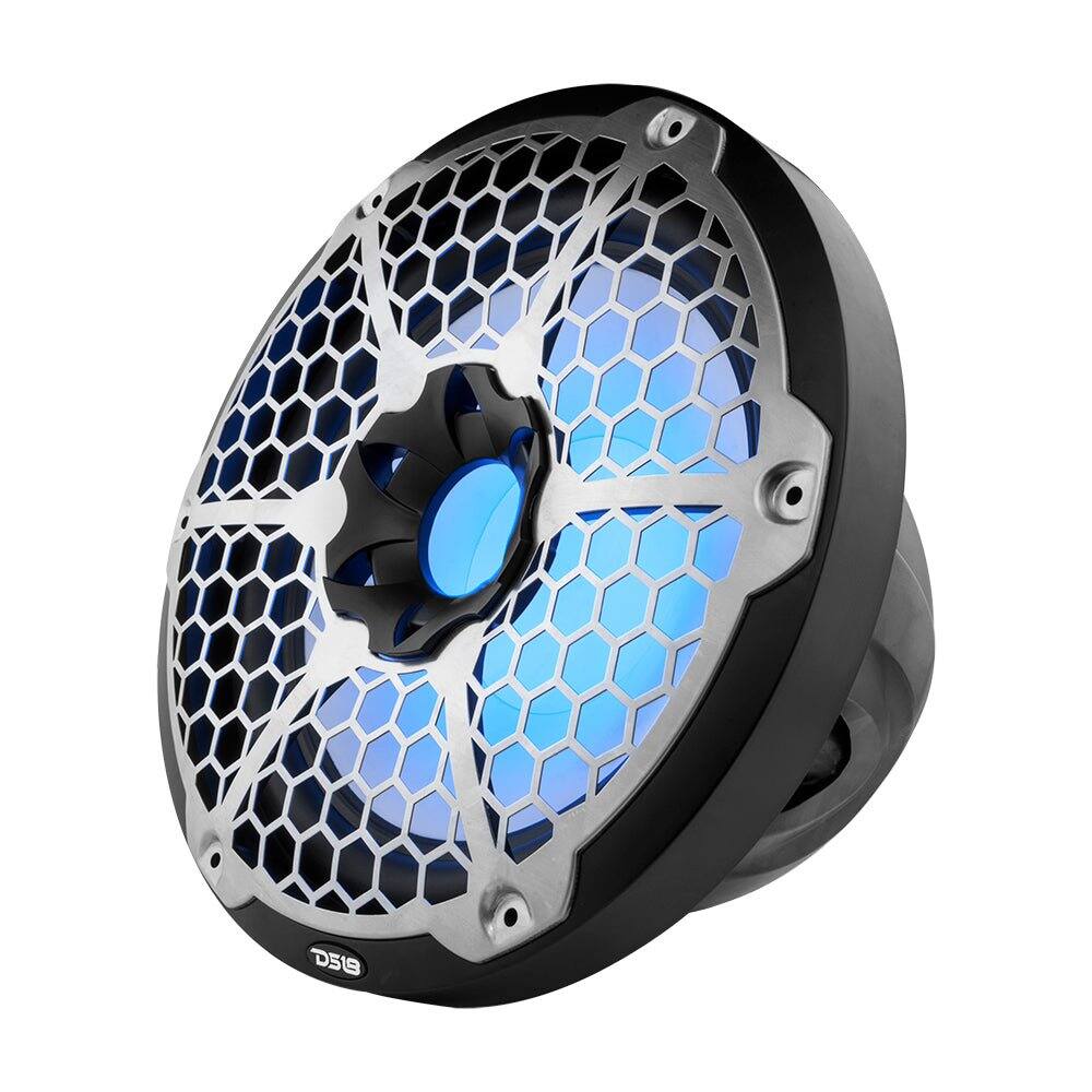 Left. DS18 Audio - NXL 12" Subwoofer with RGB LED Lights, 350W RMS Single 4-Ohm - Black.
