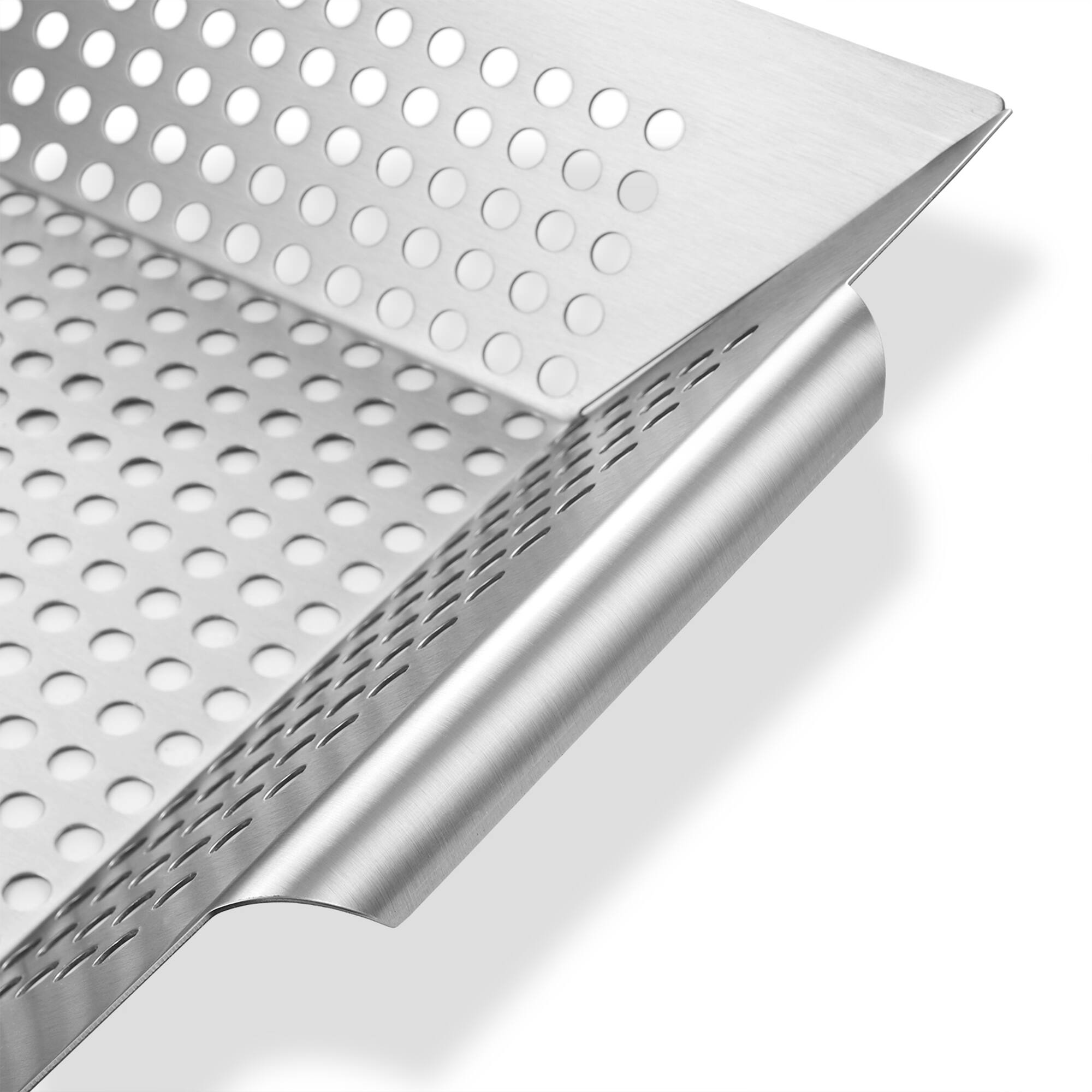 Alt View 3. Pure Grill - Vegetable Grilling Basket - Stainless Steel - Silver.