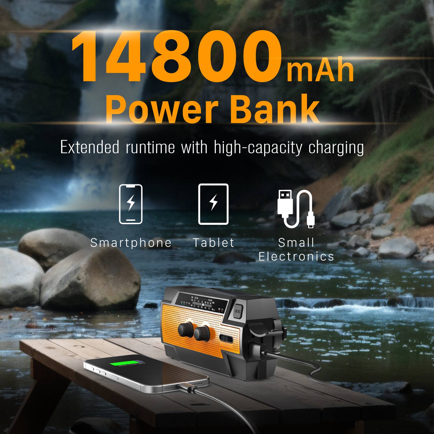 14800 mAh Power Bank Extended runtime with high-capacity charging Smartphone Tablet Small Electronics - TS HECIC : TACNNCR Sn | 13 ...