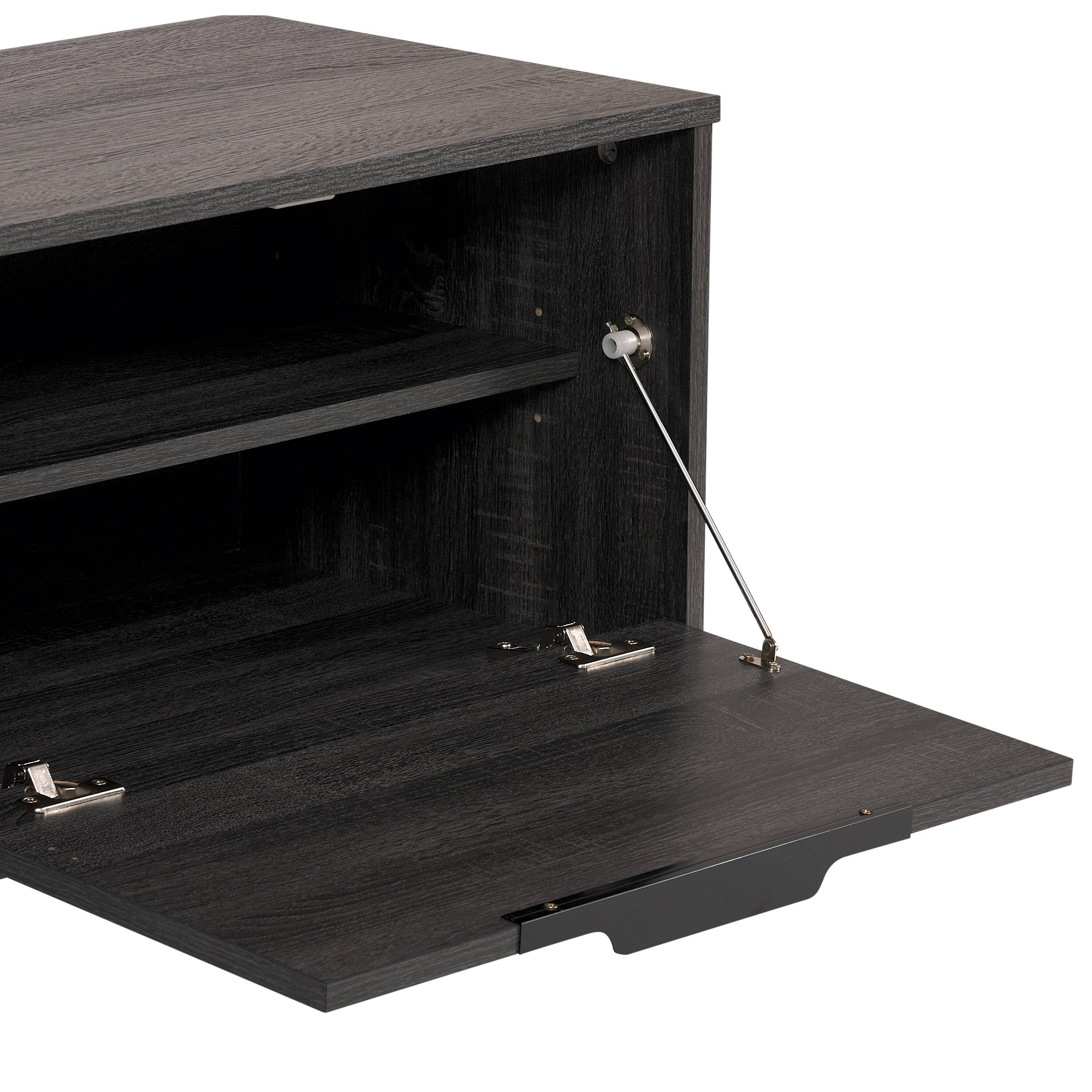 Alt View 15. CorLiving - Cole Collection TV Stand with Cabinets for Most TVs up to 85" - Dark Gray.