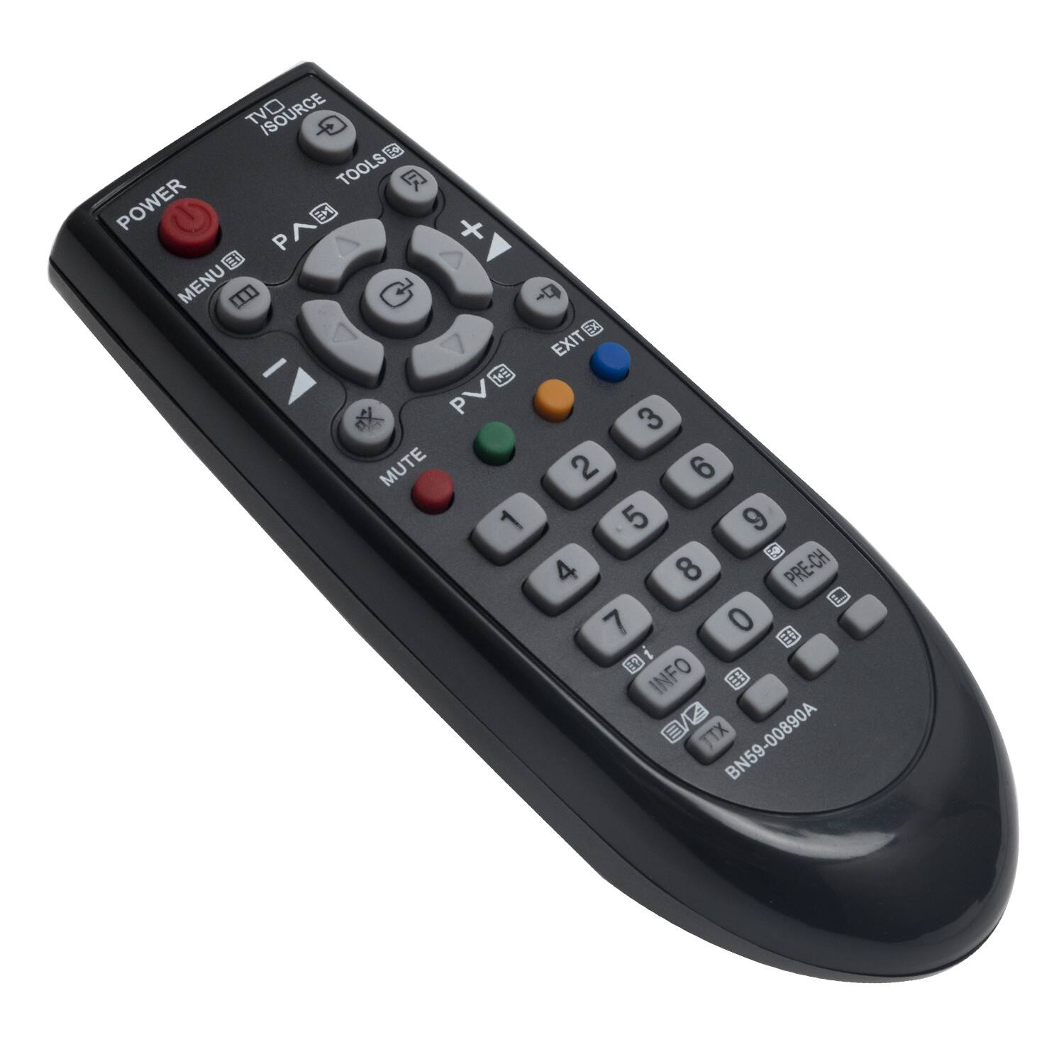 TVO ISOURCE G 12 TOOLS R POWER PA En + F MENU 0 -9 Ex EXIT NE PV P 3 MUTE 2 6 1 5 9 C 4 8 PRE-CH E 7 0 1 INFO L JTX BN59-00890A