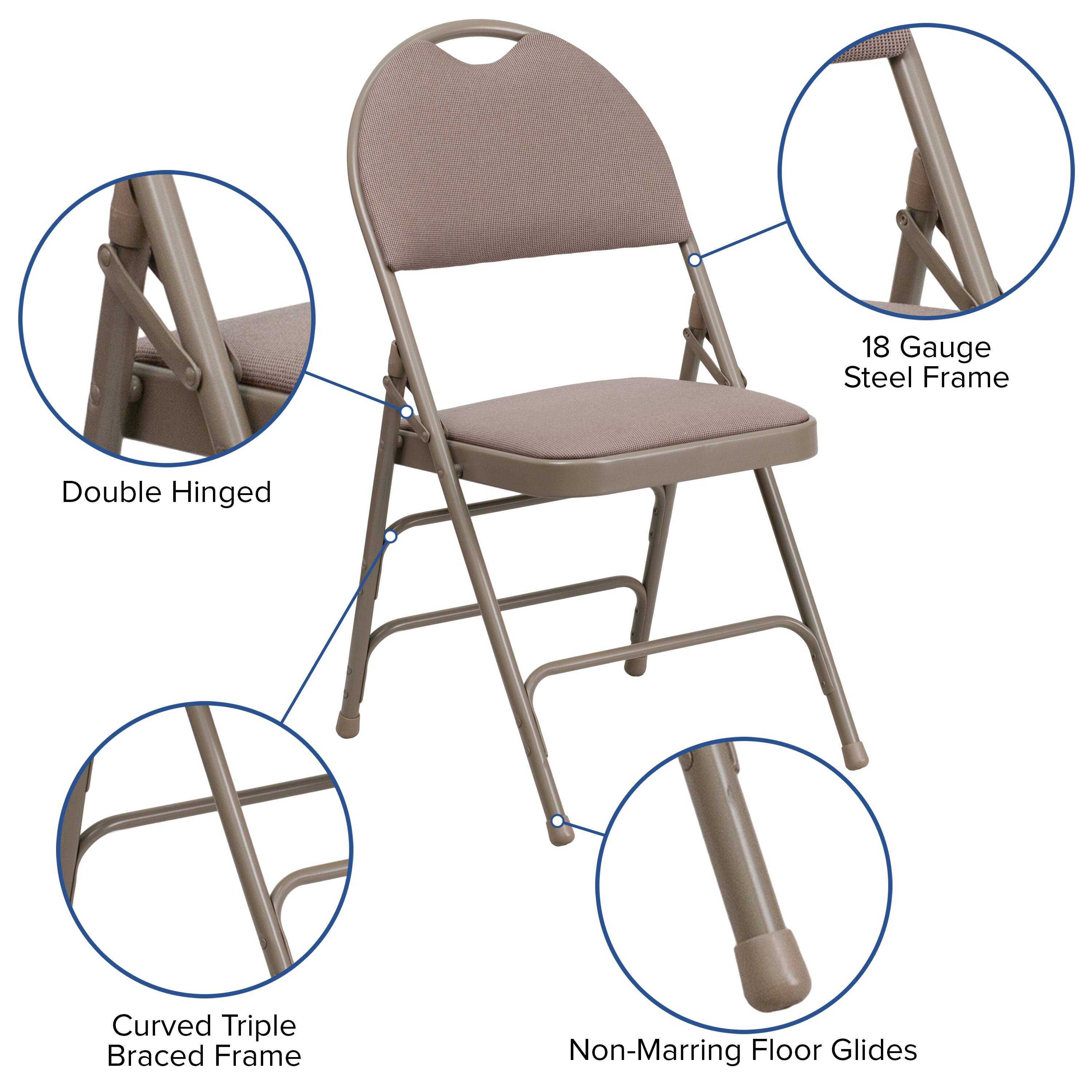 18 Gauge Steel Frame Double Hinged Curved Triple Braced Frame Non-Marring Floor Glides