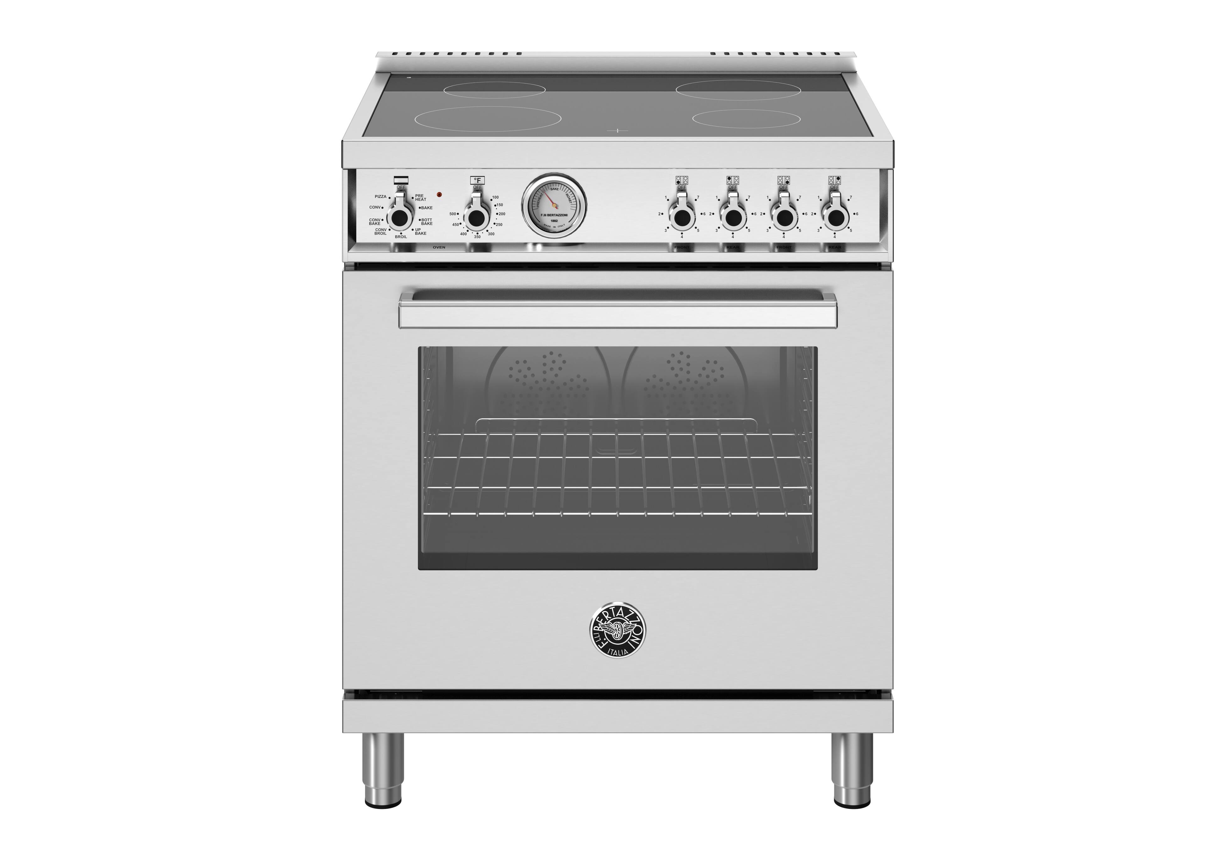 Bertazzoni - 30" Professional Series range - Electric oven - 4 ceran heating zones - Stainless Steel