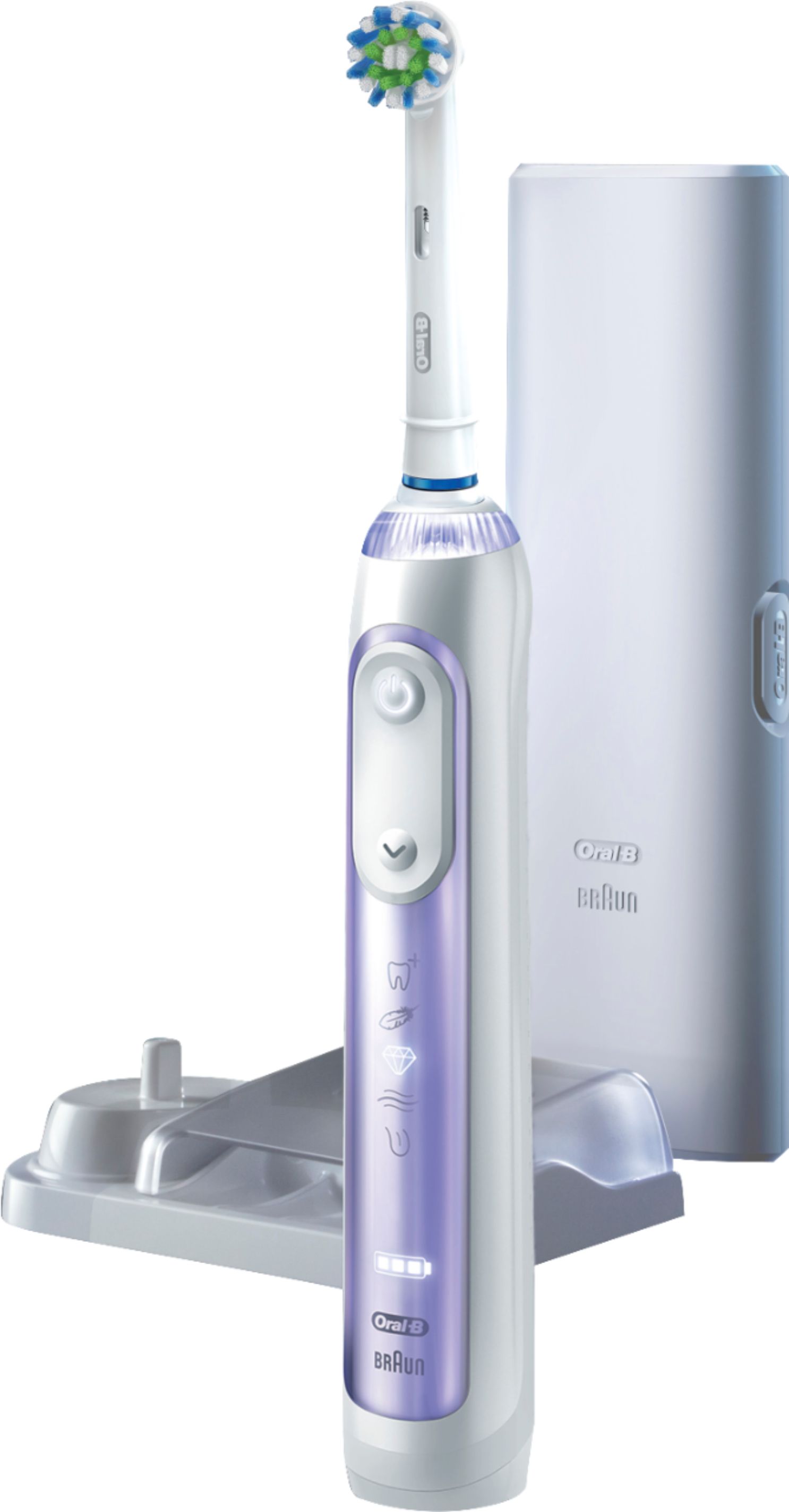 Angle View: Oral-B - iO Series 5 Rechargeable Electric Toothbrush White w/Brush Head - White