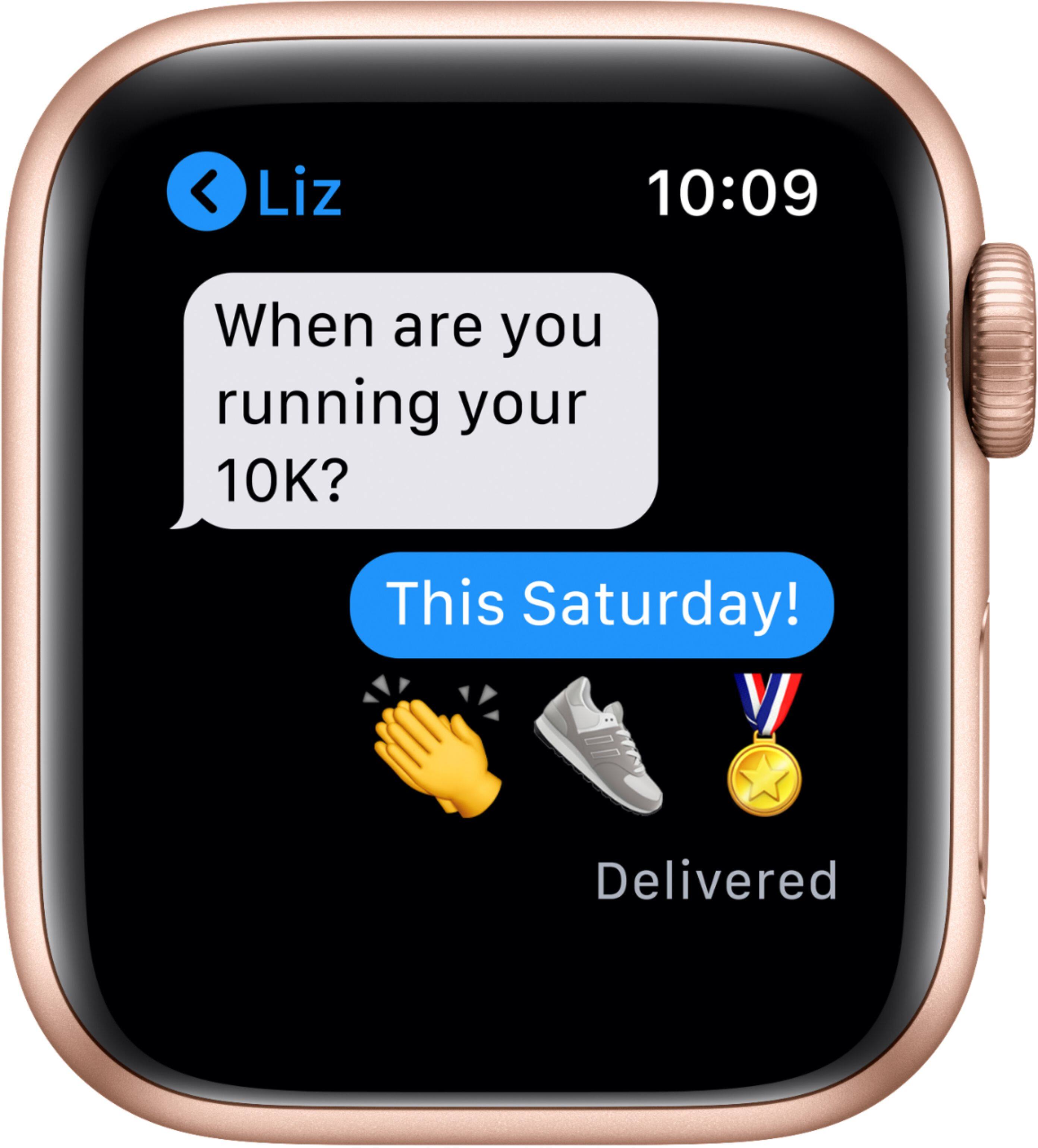 Alt View 14. Apple - Apple Watch Series 6 (GPS + Cellular) 40mm Gold Aluminum Case with Pink Sand Sport Band - Gold.