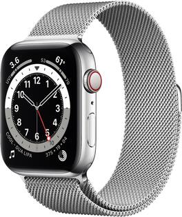 GSRF Apple Watch Series 6 (GPS + Cellular) 44mm Silver Stainless Steel Case with Silver Milanese Loop - Silver (AT&T) - (2020)