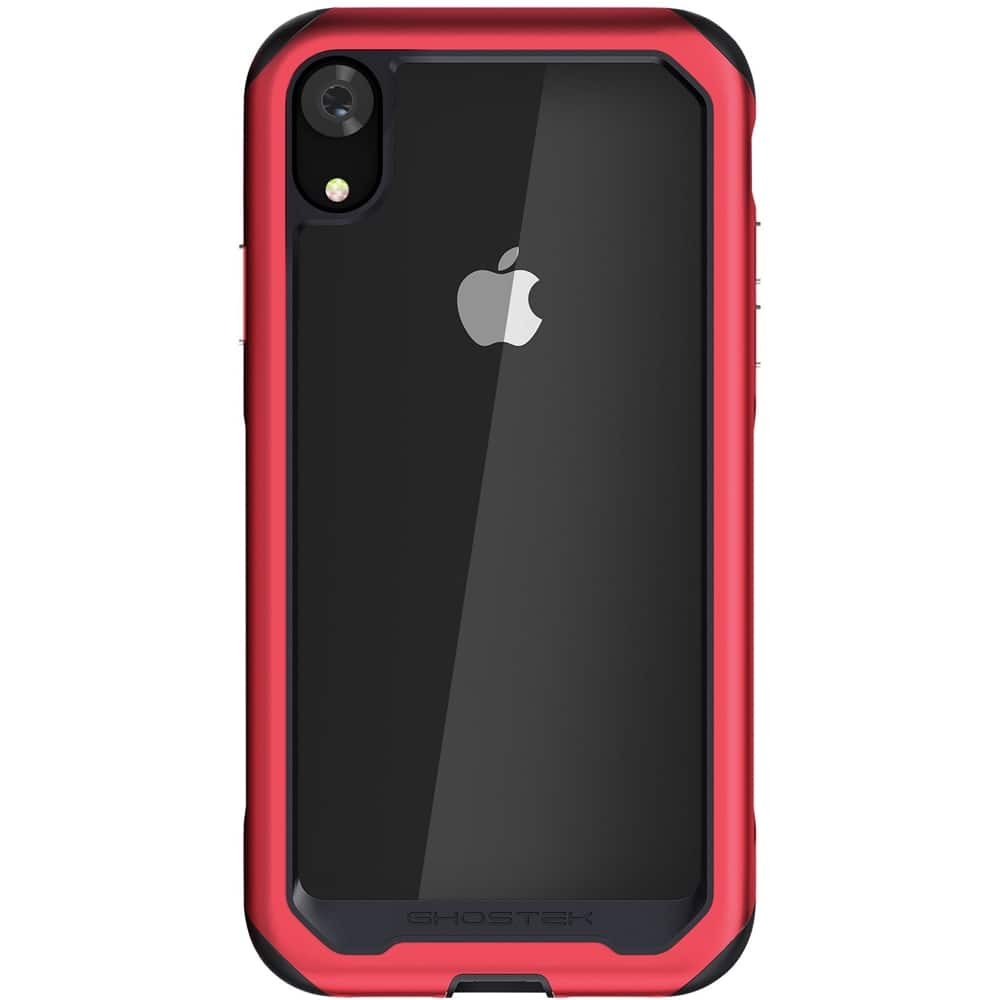 atomic slim 2 case for apple iphone xr - red/transparent