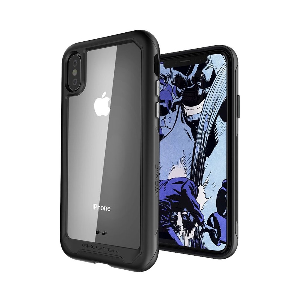 atomic slim 2 case for apple iphone xs - black/transparent
