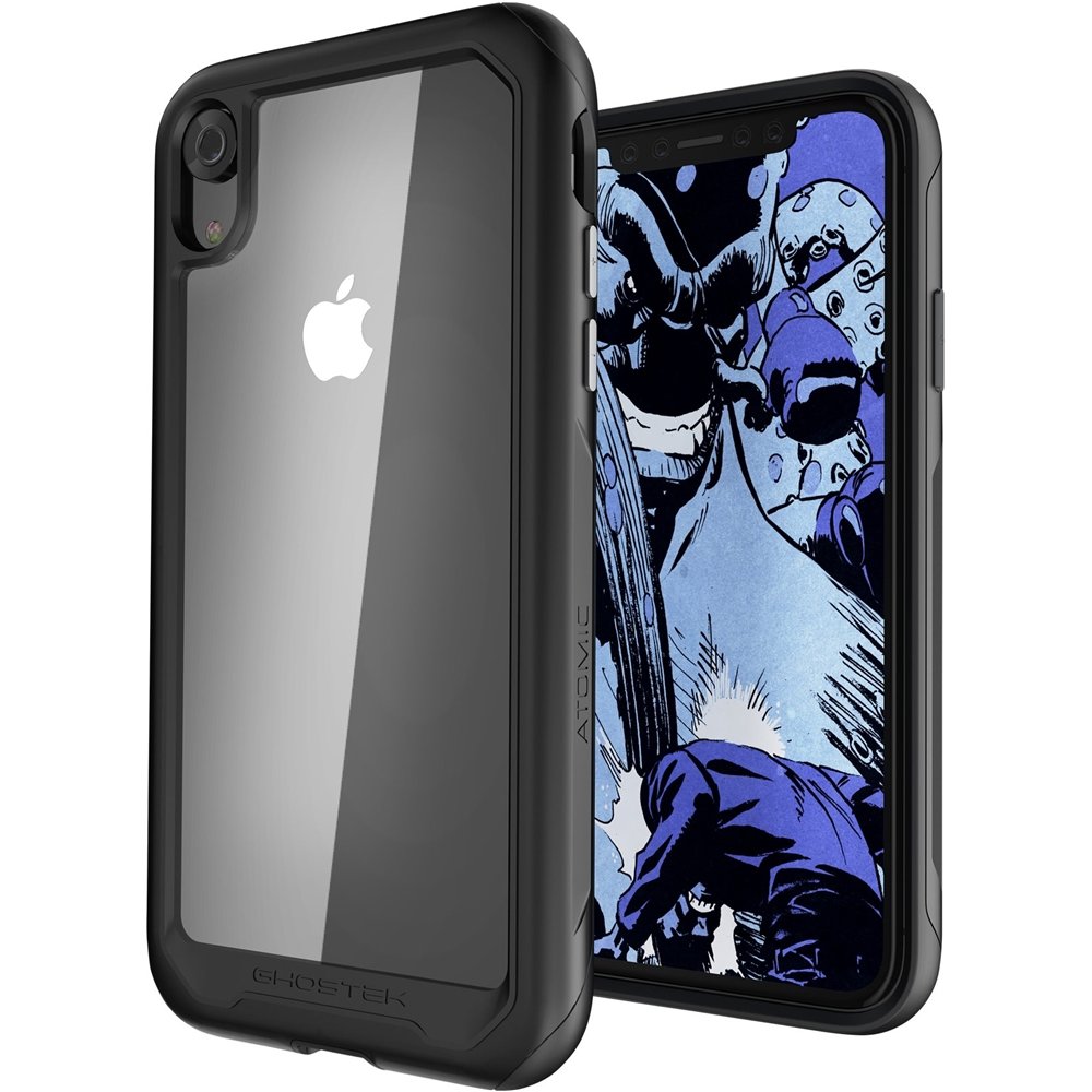 atomic slim 2 case for apple iphone xr - black/transparent