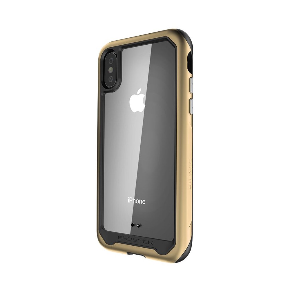 atomic slim 2 case for apple iphone xs - transparent/gold