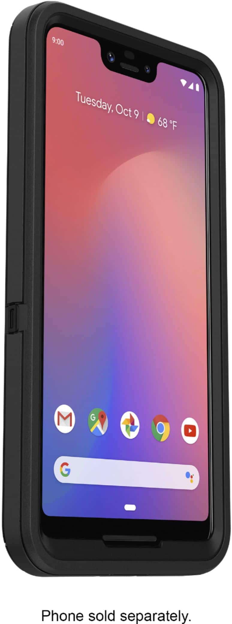 Alt View 14. OtterBox - Defender Series Case for Google Pixel 3 XL Cell Phones - Black.