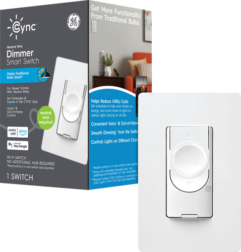 C by GE - C-Start Wi-Fi Smart Dimmer Switch - White