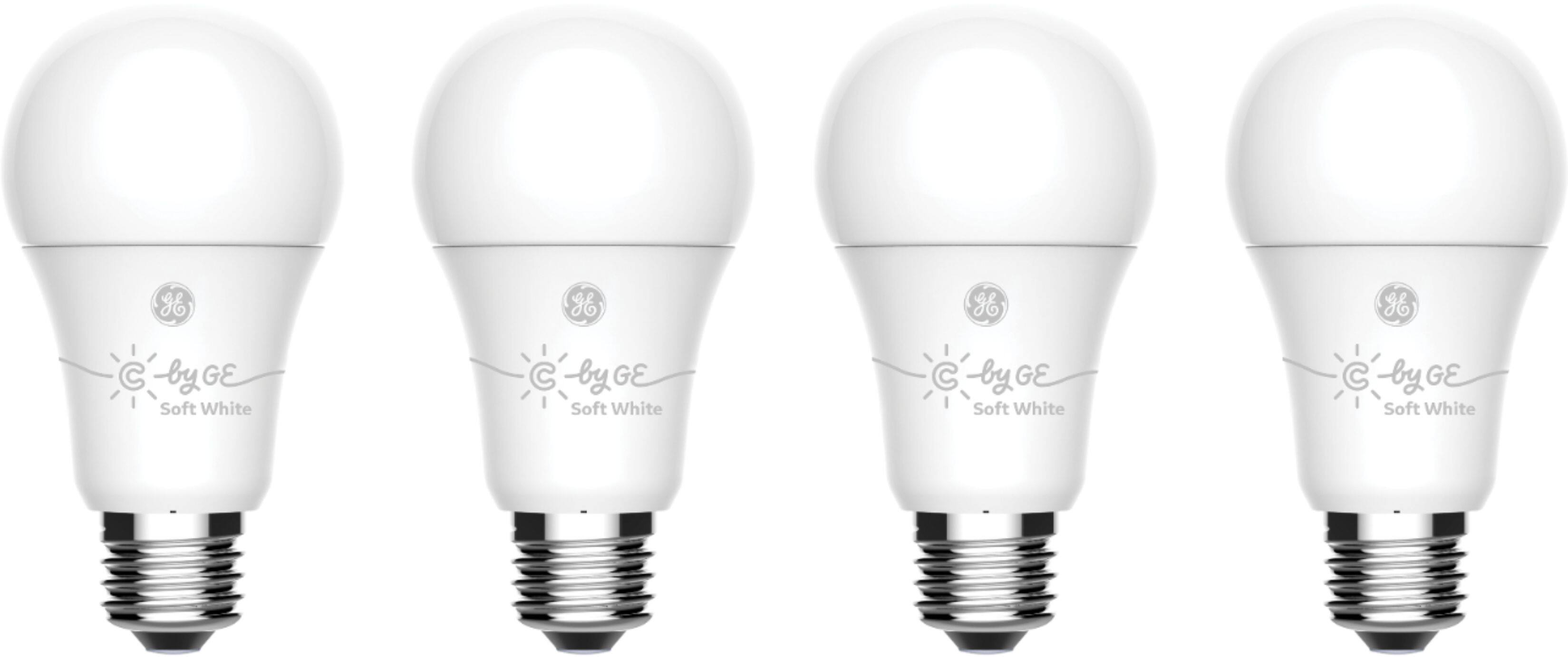 Alt View 12. C by GE - A19 Bluetooth Smart LED Light Bulb with Google Assistant/Alexa/HomeKit (4-Pack) - White Only.