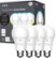Front Zoom. C by GE - A19 Bluetooth Smart LED Light Bulb with Google Assistant/Alexa/HomeKit (4-Pack) - Adjustable White.