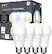 Front. C by GE - A19 Bluetooth Smart LED Light Bulb with Google Assistant/Alexa/HomeKit (4-Pack) - Adjustable White.