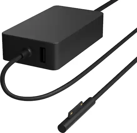 Front. Microsoft - Power Adapter - Black.
