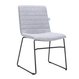 LeisureMod - Zylar Office Guest Chair with PU Leather, Foam Cushion & Stainless Steel Base - Gray