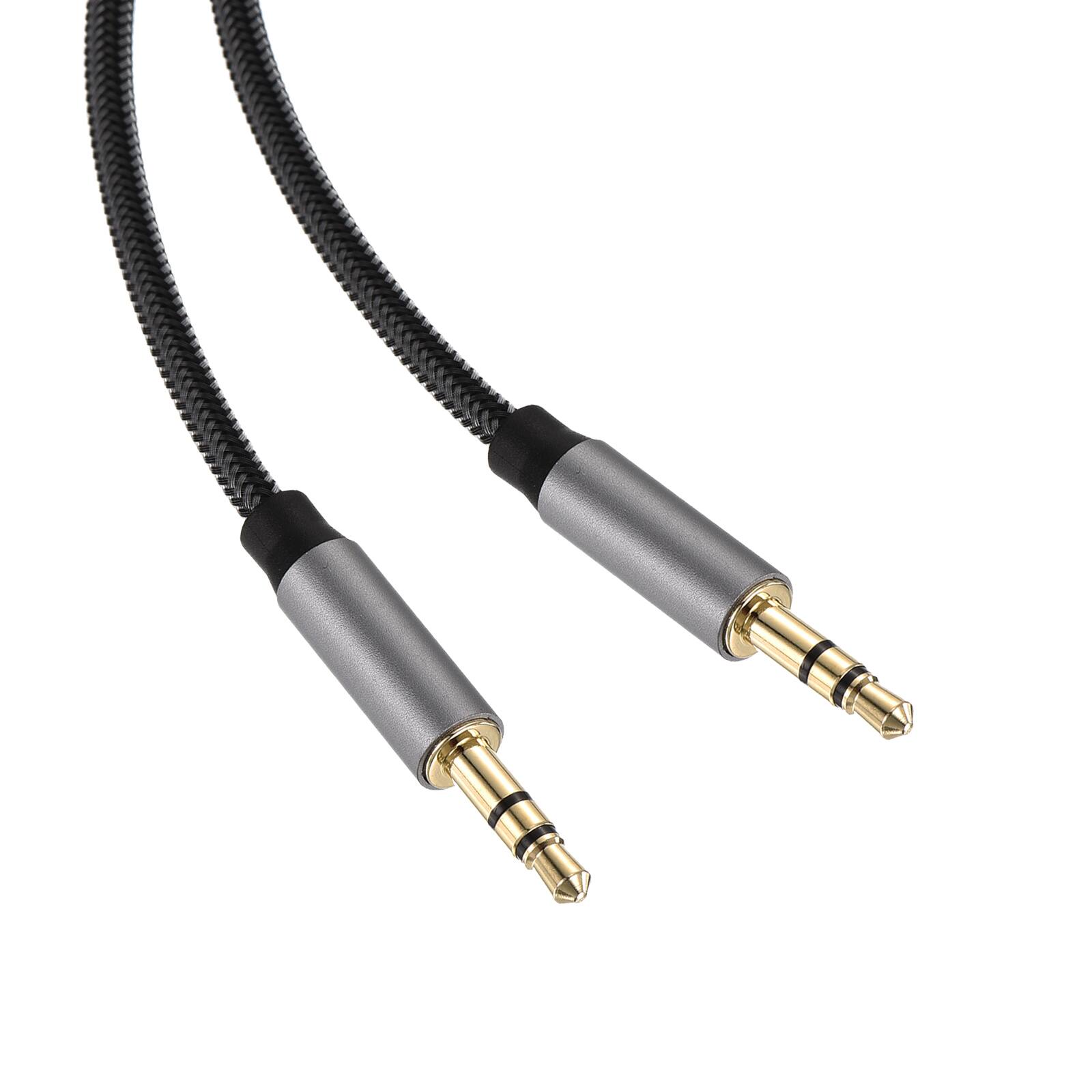 Alt View 2. Unique Bargains - AUX Cable, 3.5mm Nylon Braided Male to Male Audio Cord, for Headphone Speaker Car Stereo Computer - Grey.
