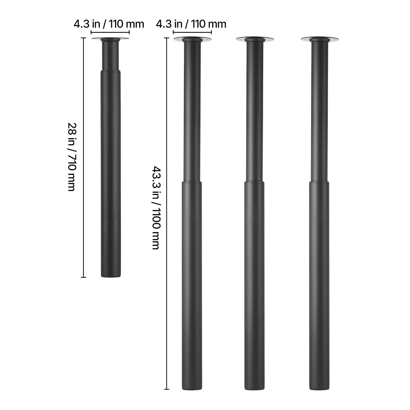 4.3 in / 110 mm  
4.3 in / 110 mm  
28 in / 710 mm  
43.3 in / 1100 mm