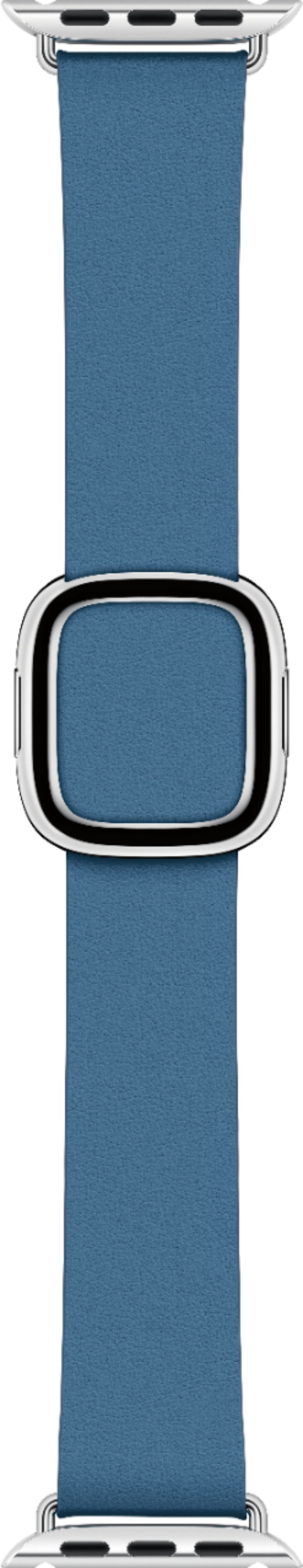 Angle View: Leather Modern Buckle for Apple Watch™ 40mm - Large - Cape Cod Blue